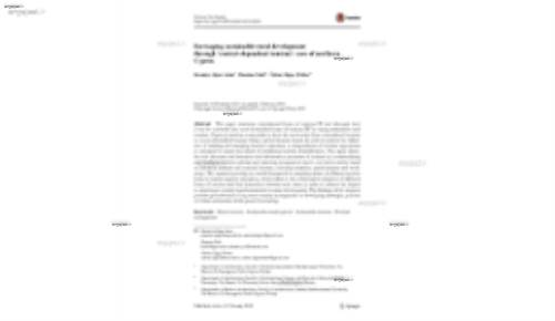 1 3 Envisaging sustainable rural development through ‘context‑dependent tourism’: case of northern Cyprus